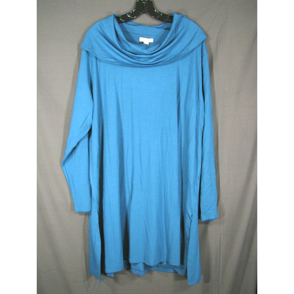 NWT ANNALISA Navabi ANNA LISA Jersey Knit COWL NECK TUNIC TOP DRESS Teal 18/20